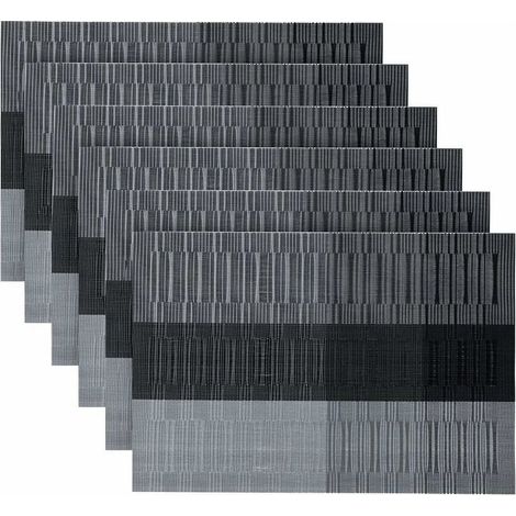 Tigrezy Lot de 6 Sets de Tables PVC Lavables Antidérapant Résistant à l'usure à la Chaleur, Facile à Nettoyer et Stocker, 45cmx30cm (1/5)