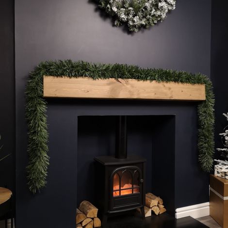 3m x 15cm Festive 6 Ply Chunky Green Pine Christmas Tinsel Garland Decoration (1/5)