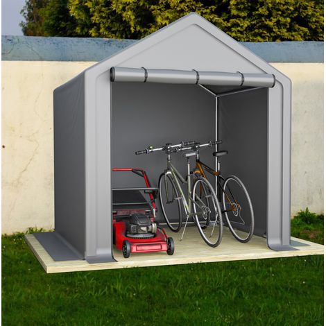 Garage per biciclette 190 x 170 x 200 cm in acciaio zincato e telo PE 170 g/m² grigio scuro HAVRYA (1/5)