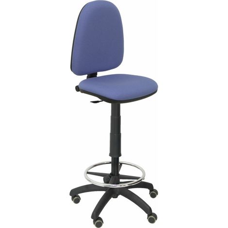 Sgabello ayna bali ruote per parquet azzurro