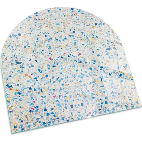 Plaque Carrée décorative imprimée sous cheminée et poêle indépendant Protection Thermique Motif texturé abstrait 100x100 cm (1/5)
