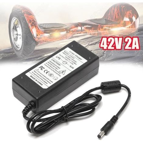 Chargeur - JC4202 - Hoverboard - 36V Li-ion - DC 42V 2000mA - Noir (1/4)