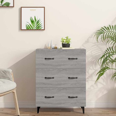 Buffet - Armoire de rangement Enfilade Sonoma gris 69,5x34x90 cm Bois d'ingénierie BV464457 - BonneVie (1/5)