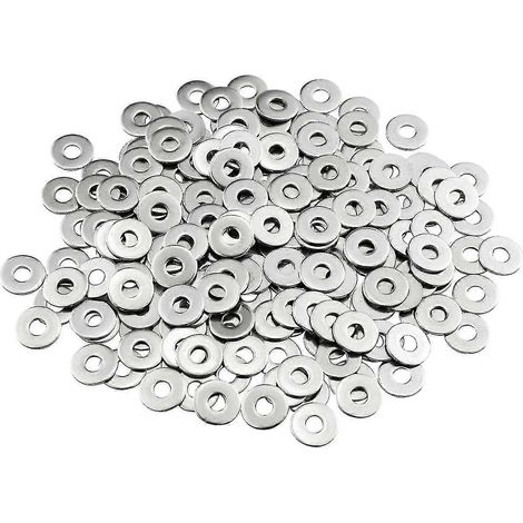 Rondelles métalliques m4, rondelles plates 100 pièces, rondelle en acier inoxydable m4 x 12 mm, rondelle en acier inoxydable 304 DIN9021 / ISO [jkw] (1/3)