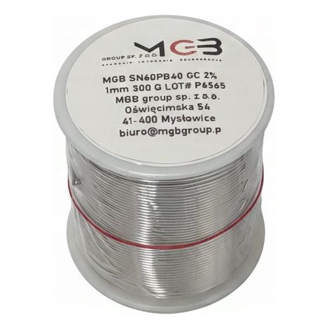 Weichlötzinn mit Flussmittel MGB Sn60Pb40 1,0 mm 500 g (1/3)