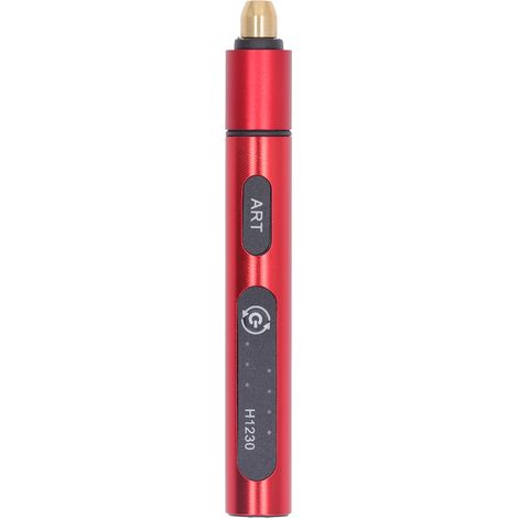 Elektrischer Gravierstift aus Aluminiumlegierung, tragbare Mini-Graviermaschine, wiederaufladbar über USB 5V, rot, mit 4 Spitzen (1/5)