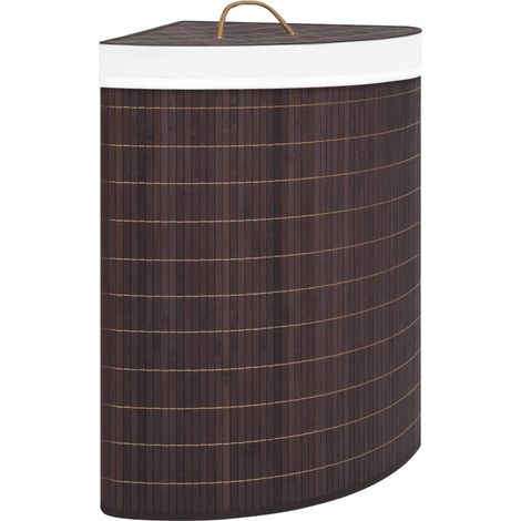 vidaXL Bamboo Corner Laundry Basket Brown 60 L (1/5)