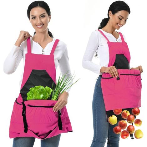 Gartenschürze Werkzeugschürze Inklusive Pflückbeutel Abnehmbare Taschen 50 x 60 x 20 cm Unisex Ein ideales Geschenk für Gartenliebhaber Grau (1/5)