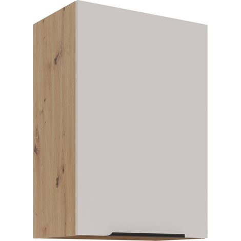 Küchen Hängeschrank 50 cm Küche SOLANO Kaschmir beige matt + Eiche Artisan matt Küchenzeile Küchenblock Küche Einbauküche (1/4)