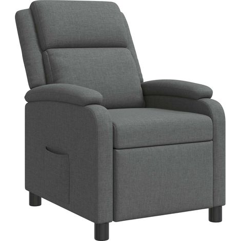 Recliner Dark Grey Fabric vidaXL (1/5)