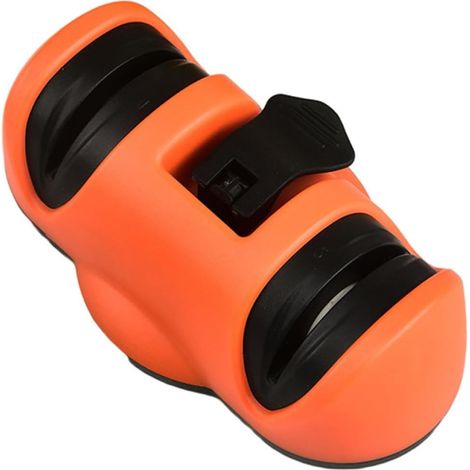 Aiguiseur de Couteaux Double Fente Multifonctions Ventouse Antidérapante en Pp et Acier Inoxydable, Outil Portable pour Accessoires Cuisine (1/5)