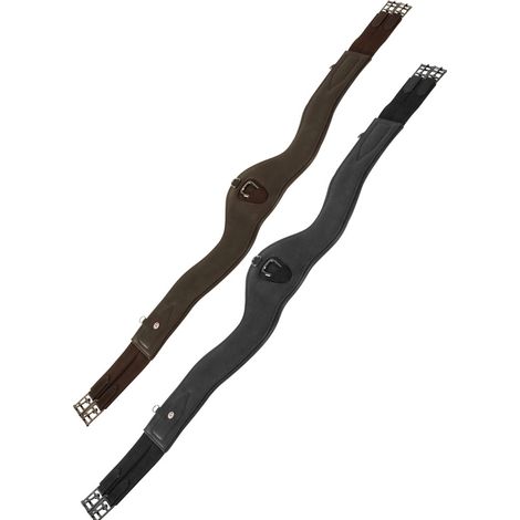140 cm, NERO: Sottopancia inglese anatomico in cuoio con elastici modello Caen (1/5)