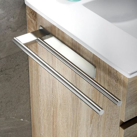 Toallero de baño sin necesidad de taladrar, fabricado en acero inoxidable 304, con doble brazo adhesivo y soporte de pared. (1/3)