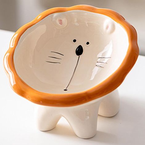 Wunderschöner, erhöhter Keramik-Katzennapf, 15 cm Durchmesser, ergonomisch geformt, ideal für Wohnungskatzen, spülmaschinen- und mikrowellengeeignet, Katzenaccessoire
