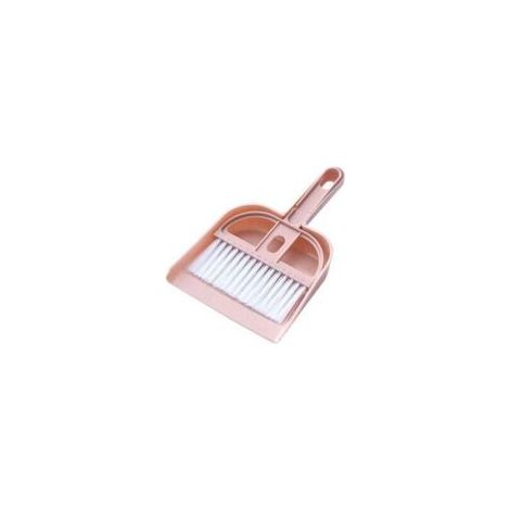 (Rosa) Piccola scopa e paletta per la casa. Mini palette con set di spazzole - Crezuo (1/4)
