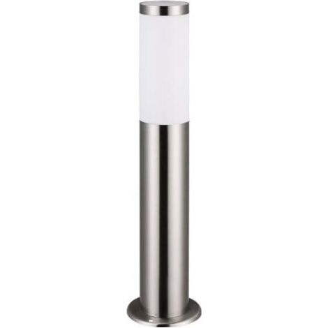 Set of 2 silver floor lamps, outdoor lighting, E27 socket, stainless steel, IP44, garden path--DTEKGAZ