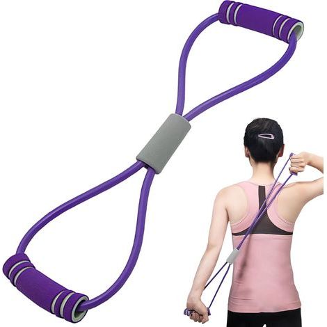Bande de Résistance en Forme de 8, Bande d'exercice pour Dos Corde Élastique pour Étirements des Bras des Épaules et des Jambes Yoga Pilates (1/5)