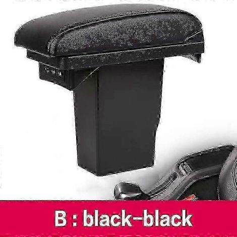 Boîte d'accoudoir pour Peugeot 2008 avec port USB et rangement - Noir (1/3)