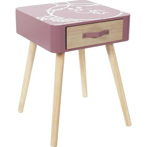 Table de chevet 1 tiroir Madame Princesse (1/5)