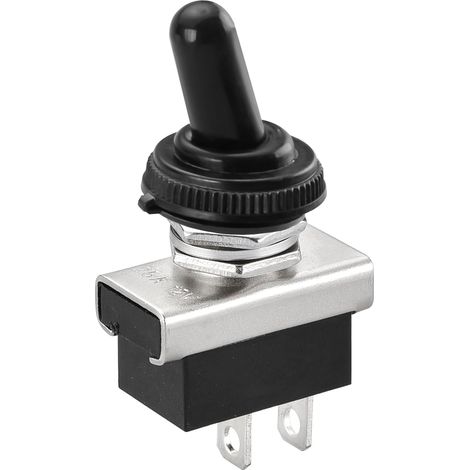 Metal Interrupteur À Bascule Flip 12V 25A SPST On/Off 2 Position 2 Broches Pour Voiture Dash Light Avec Capuchon Imperméable À L'eau (1/5)