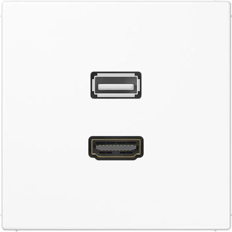 Jung HDMI / USB 2.0, Thermoplast, Serie LS, alpinweiß MA LS 1163 WW (1/2)