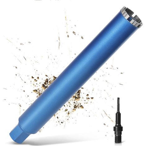 L460mm Diamantbohrkrone 1¼ UNC ⌀ 52mm für Kernbohrgeräte SDS PLUS Adapter 10mm Segement mit Turbo Kernbohrkrone Kernbohrer Nassbohrkrone Trockenbohrkrone für Beton Mauerwerk Stein Granit