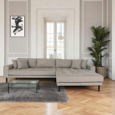 Canapé d'angle gris minéral - côté droit, 290 cm ROTTERDAM (1/5)