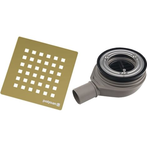 Siphon pour receveur de douche FLEXIA, dia. 90 mm, DN40, couvercle doré (1/4)