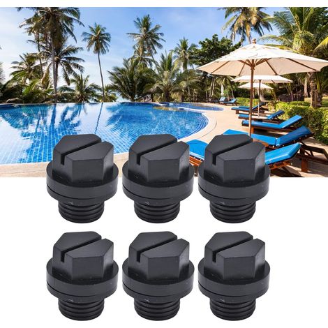 Bouchon de vidange de Piscine, 10 pièces Bouchon de vidange Finition Fine Opération Simple Matériau en Caoutchouc Petit Volume 1/4in Bouchon de Piscine