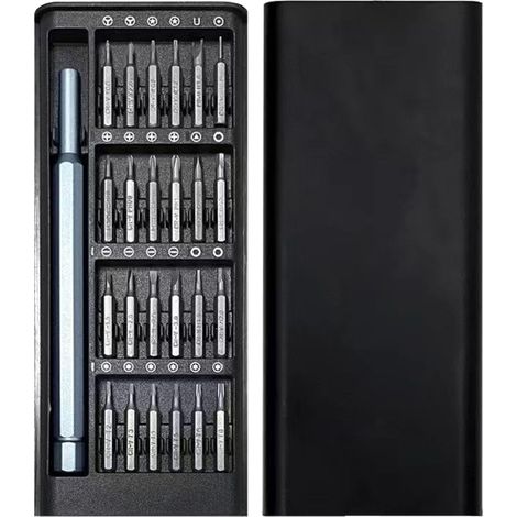 Jeu de Tournevis de Précision Magnétique, Kit Tournevis avec Manche en Aluminium et Boîte, Mini Tournevis pour Réparation de Lunettes Opticien, Montres, PC, Électronique et Bricolage (1/5)