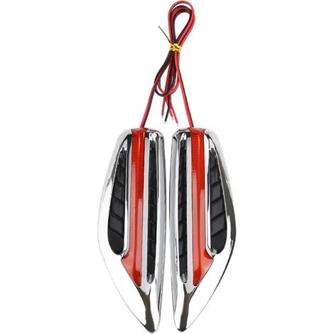 Feu Clignotant Clignotants LED pour Voiture 12V, Feux latéraux, marqueur, Accessoires de Voiture, Ampoules étanches en Forme de Lame latérale Clignotants Dynamiques (Color : Rouge)