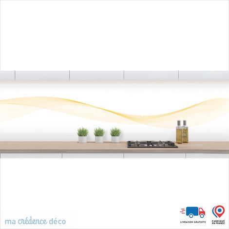 Crédence : Courbes 3 - Couleur Jaune Zinc - Alu composite - 120 - 60 (1/3)