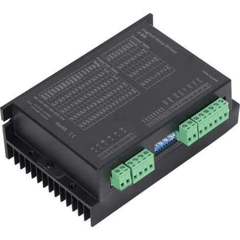 Schrittmotortreiber, 2-phasig, Auflösung 400 bis 51200 Schritte pro Umdrehung, Schrittmotor-Ansteuersteuerung für NEMA 56/60, DC 24–80 V, AC 20–70 V (1/5)