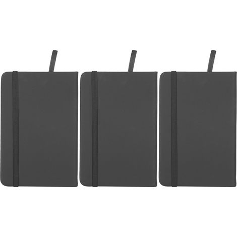 3 Carnets PU A6 Reliure Rigide Bloc-Notes Bureau École Fournitures Scolaires Noir (1/5)