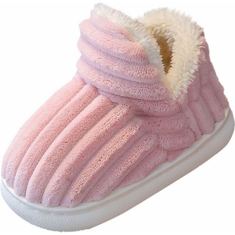 Pantuflas infantiles cómodas y con estilo, pantuflas cálidas y sin pelusa para el hogar, zapatillas deportivas para niños. (1/5)