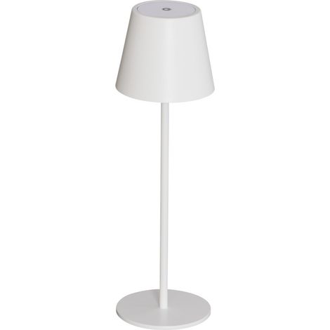 Lampada da tavolo LED - Wireless - Metallo bianco - IP54 - Dimmabile
