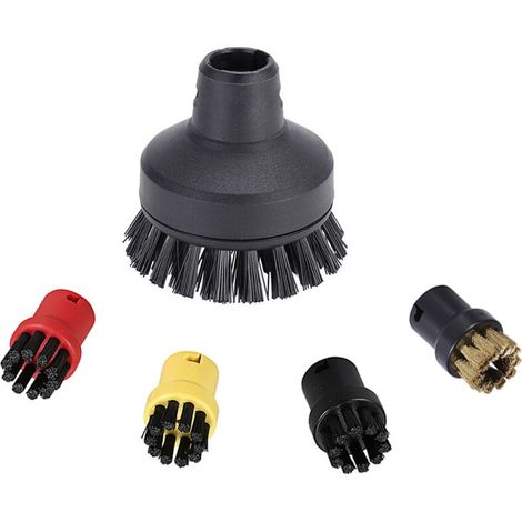 VURAHOME - Lot de 5 brosses rondes pour nettoyeur vapeur Nettoyeurs vapeur Buses de nettoyage Pièces jointes Kit accessoires de remplacement pour SC1 SC2 SC3 SC4 SC5 SC7 CTK10 - 1 grande brosse et 4 (1/5)