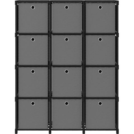 Maison Exclusive - Würfel-Regal mit Boxen 12 Fächer Schwarz 103x3