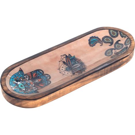 Signes Grimalt Portaincienso Regalo  Plato Quemador Mano Fatima Complementos Natura Marrón 10x28x3cm 37479