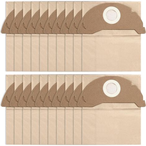20 Staubsaugerbeutel für Kärcher WD2, MV2, WD 2.200, WD2250, A2004, A2054, A2099, Papierfilterbeutel für Nass- und Trockensauger 6.904-322.0 (1/5)