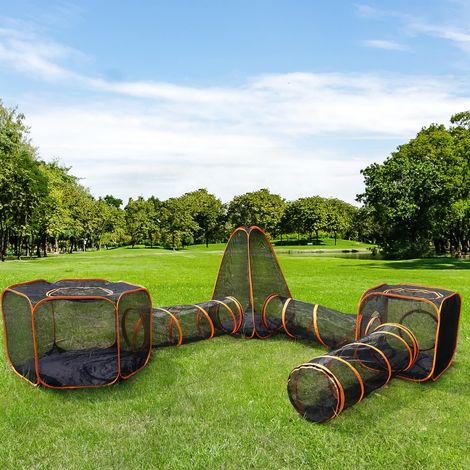 Youyijia Large Pet Tunnel Cat, Foldable Small Animal Playpen Outdoor Cat Enclosure Tunnel Protable Dog Playpens Indoors for Small Medium Kitten Dog Puppy (6 in 1) (1/5)