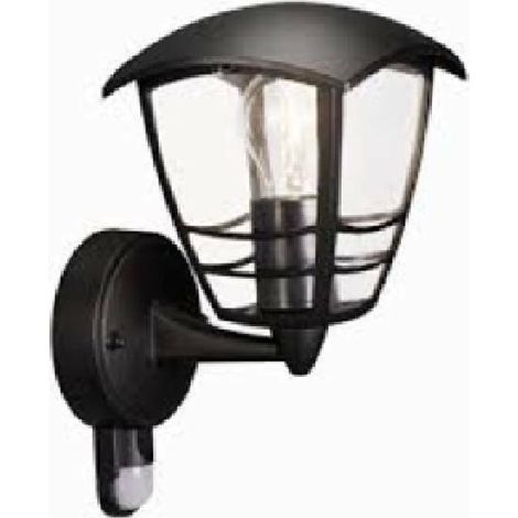 Philips LED Lampada da Parete Creek per Esterno, Lanterna Up con Sensore, Alluminio Nero