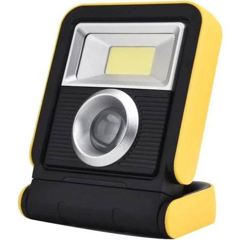 Lampe de travail solaire LED rechargeable par USB pour une utilisation en extérieur – Lanterne portable à LED COB, jaune (1/5)