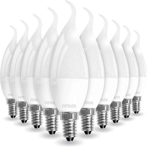 Lot de 10 Ampoules LED E14 Flamme 5W Eq 40W Température de Couleur: Blanc neutre 4000K (1/4)