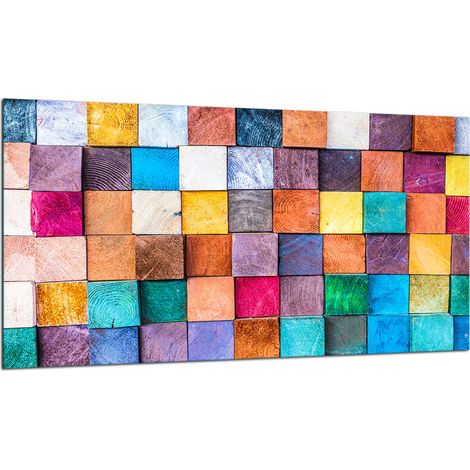 PLAQUE DE PROTECTION EN VERRE POUR CUISINIÈRE 90X52 MOSAÏQUE (1/5)