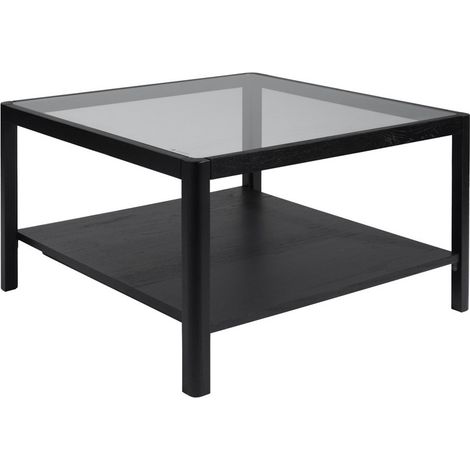 Ray Coffee Table - Glass - L80 x W80 x H45.5 cm - Black/Clear - Full Assembly Required