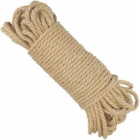 Corda di iuta da 5 mm, corda di canapa, corda di canapa resistente, corda da giardino in canapa, spago per decorazioni fai da te e applicazioni di giardinaggio (50 metri), 1 pezzo