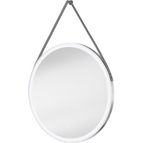 Colorado Polished Chrome Frame with Silver Strap 800mm Round Illuminated Dimmable LED Mirror with Demister and Touch Sensor (1/5)