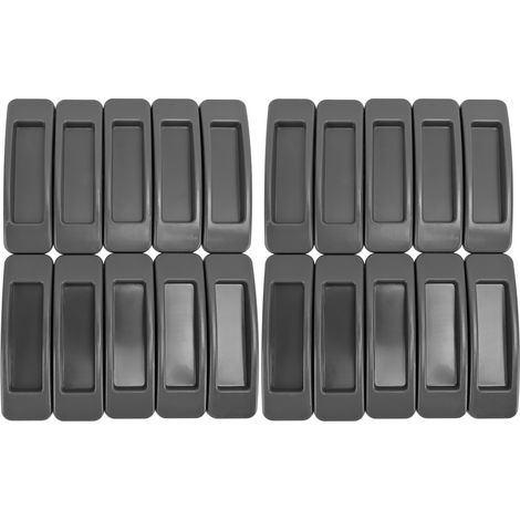 Lot de 10 poignées de porte encastrées multifonctions, sans perçage, à poser à fleur de porte pour placards et fenêtres. (1/5)