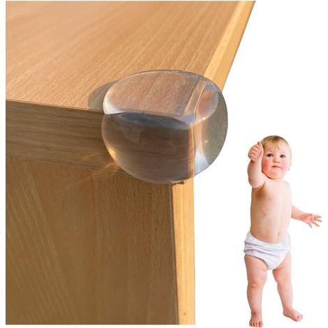 Protectores de esquinas para mesas y muebles (12 piezas)，un protector de PVC adhesivo，suave y seguro que protege cada esquina (1/2)